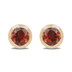 14K Orange Tourmaline Gold Earrings