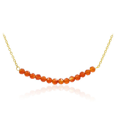 Orange Agate Silver Necklace