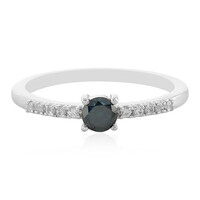 I3 Blue Diamond Silver Ring