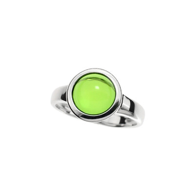 Colombian green Amber Silver Ring (dagen)