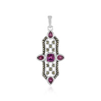 Rhodolite Silver Pendant