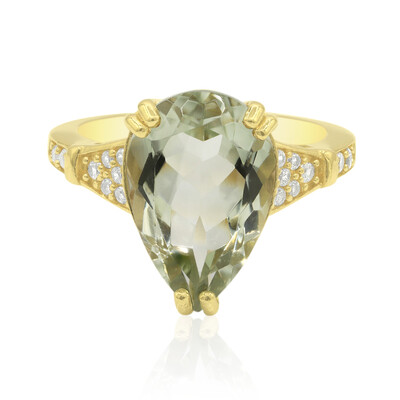 Green Amethyst Silver Ring
