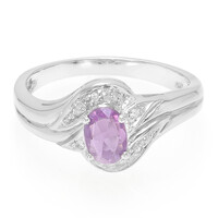 Unheated Ceylon Purple Sapphire Silver Ring