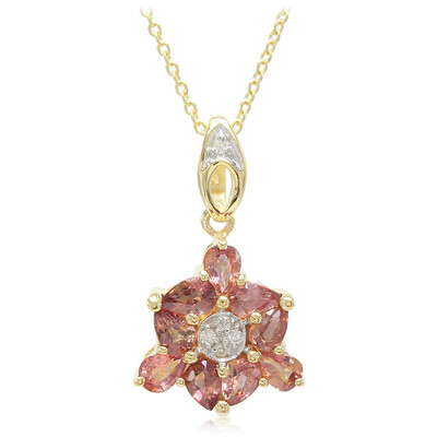 10K Unheated Padparadscha Sapphire Gold Necklace