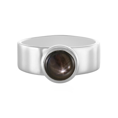 Black Star Sapphire Silver Ring