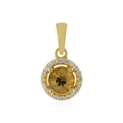Yellow Zircon Silver Pendant