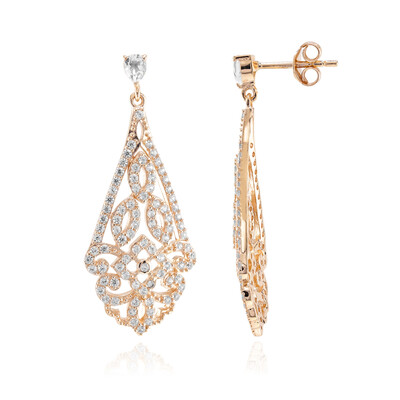 White Topaz Silver Earrings