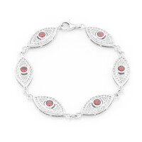 Lindi Garnet Silver Bracelet