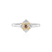 I3 Champagne Diamond Silver Ring