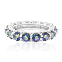 Mystic Blue Quartz Silver Ring