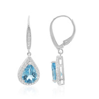 Swiss Blue Topaz Silver Earrings