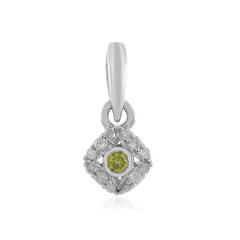 I2 Yellow Diamond Silver Pendant