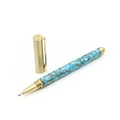Turquoise Brass Pen
