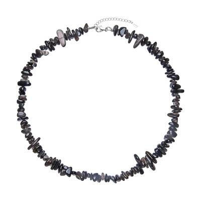 Silver Sheen Obsidian Silver Necklace