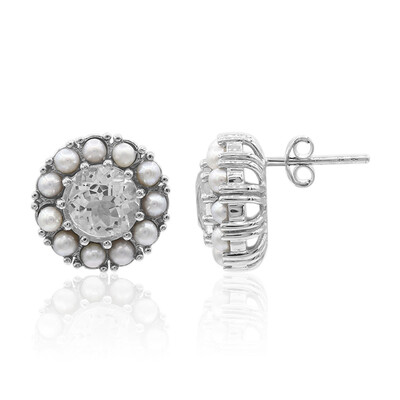 White Topaz Silver Earrings