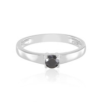 Black Diamond Silver Ring