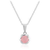 Pink Pastel Quartz Silver Necklace