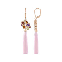 Lavender Chalcedony Silver Earrings (KM by Juwelo)