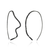 Black Sapphire Silver Earrings