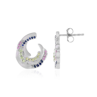 Green Sapphire Silver Earrings (de Melo)