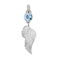 Sky Blue Topaz Silver Pendant