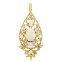 White Opal Silver Pendant