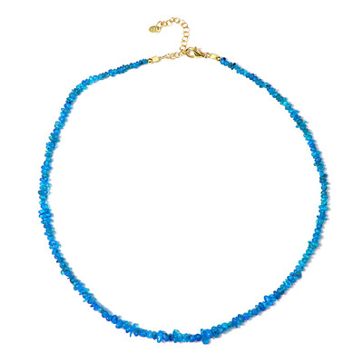 Neon Blue Opal Silver Necklace