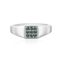 I3 Blue Diamond Silver Ring