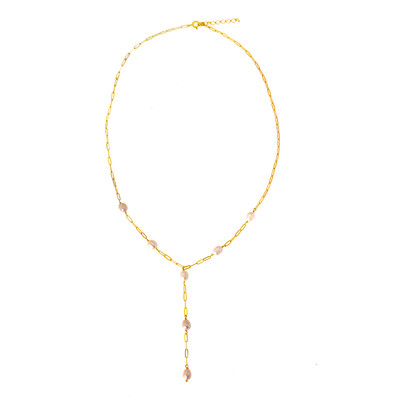 White Freshwater Pearl Silver Necklace (Joias do Paraíso)