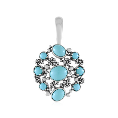 Sleeping Beauty Turquoise Silver Pendant (Desert Chic)