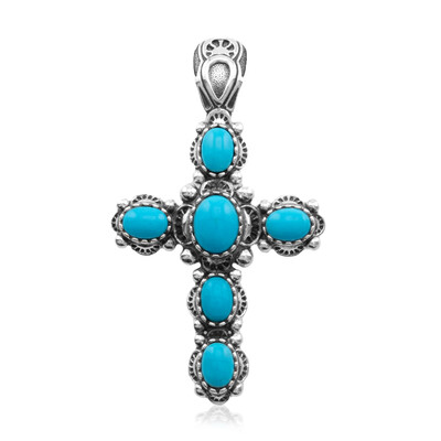 Sleeping Beauty Turquoise Silver Pendant (Desert Chic)