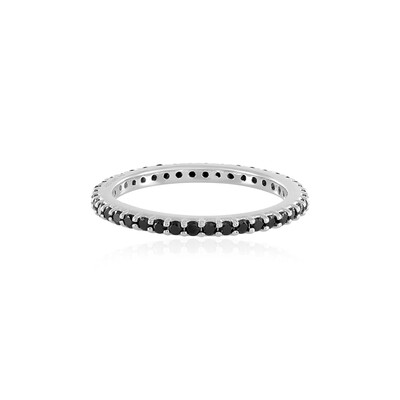 Black Spinel Silver Ring