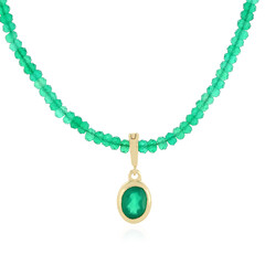 Green Onyx Silver Necklace