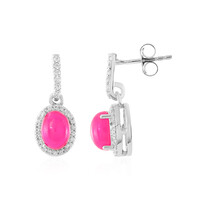 Pink Ethiopian Opal Silver Earrings