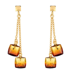 Sunrise Baltic Amber Silver Earrings