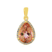 Peach Mystic Topaz Silver Pendant