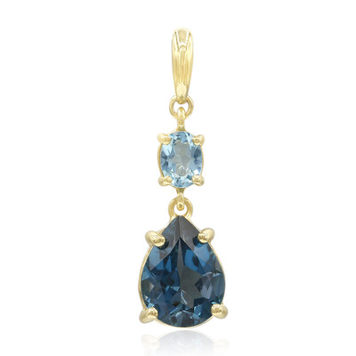 9K London Blue Topaz Gold Pendant