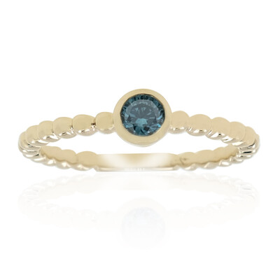 9K SI2 Blue Diamond Gold Ring (de Melo)