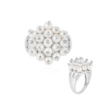 White Freshwater Pearl Silver Ring (de Melo)
