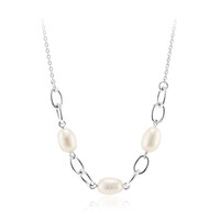 White Freshwater Pearl Silver Necklace