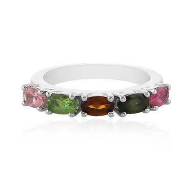 Fancy Tourmaline Silver Ring
