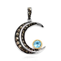 Swiss Blue Topaz Silver Pendant