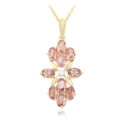 18K Unheated Padparadscha Sapphire Gold Necklace (AMAYANI)