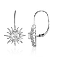 White Topaz Silver Earrings