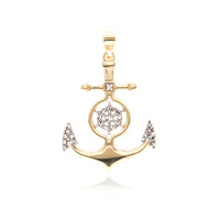 9K PK (H) Diamond Gold Pendant