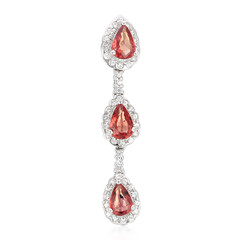 Sunset Ruby Silver Pendant