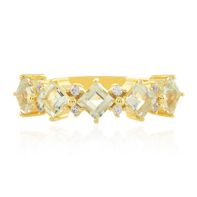 Green Amethyst Silver Ring
