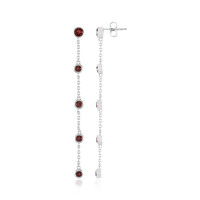 Mozambique Garnet Silver Earrings