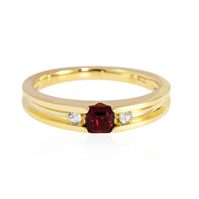 9K Red Burmese Spinel Gold Ring (de Melo)