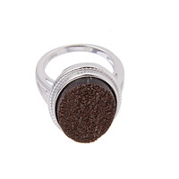 Zwenkau Druzy Wood Silver Ring